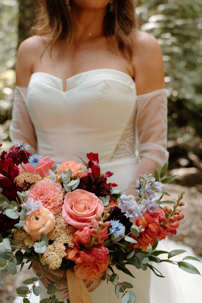 Whimsical mountain wedding wildflower bridal bouquet