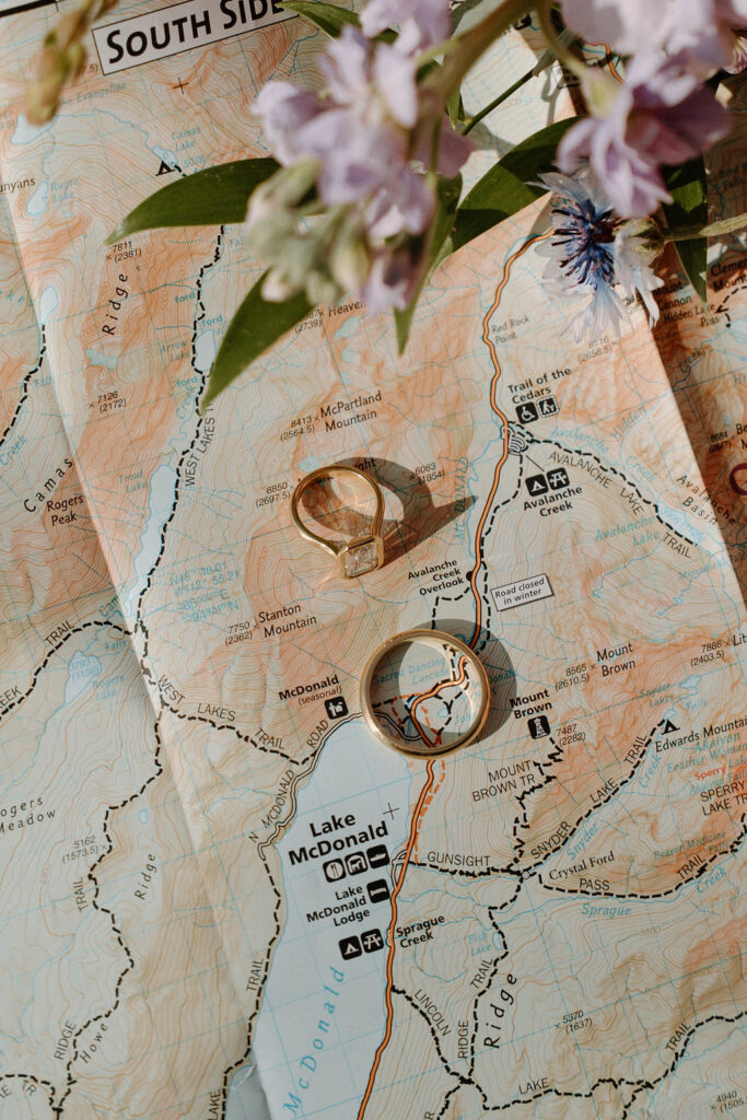 Adventurous elopement flat lay inspiration