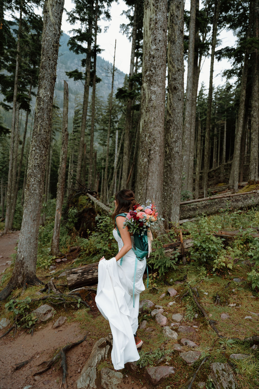 Hiking elopement dress