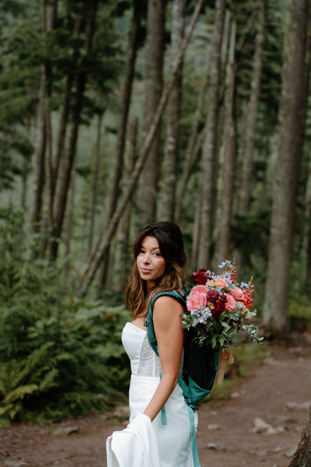 Mountain elopement bridal attire