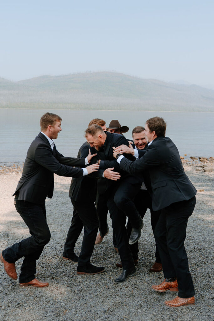 Avalanche Lake wedding party portraits