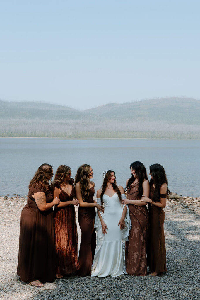 Shades of brown bridesmaids dresses