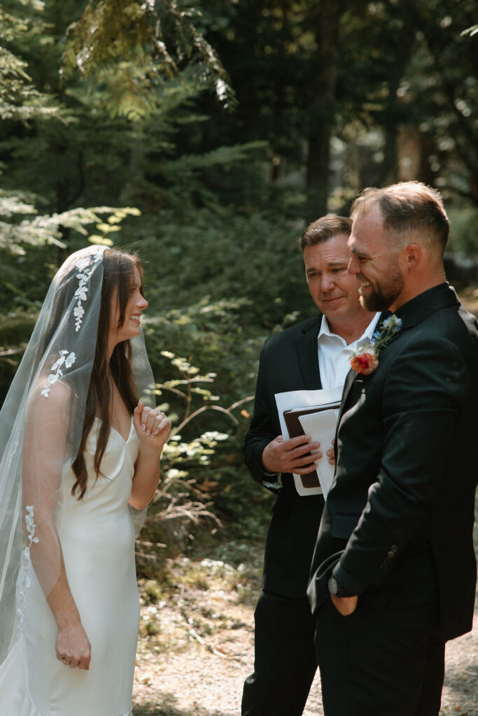 Avalanche Lake Amphitheater intimate wedding ceremony