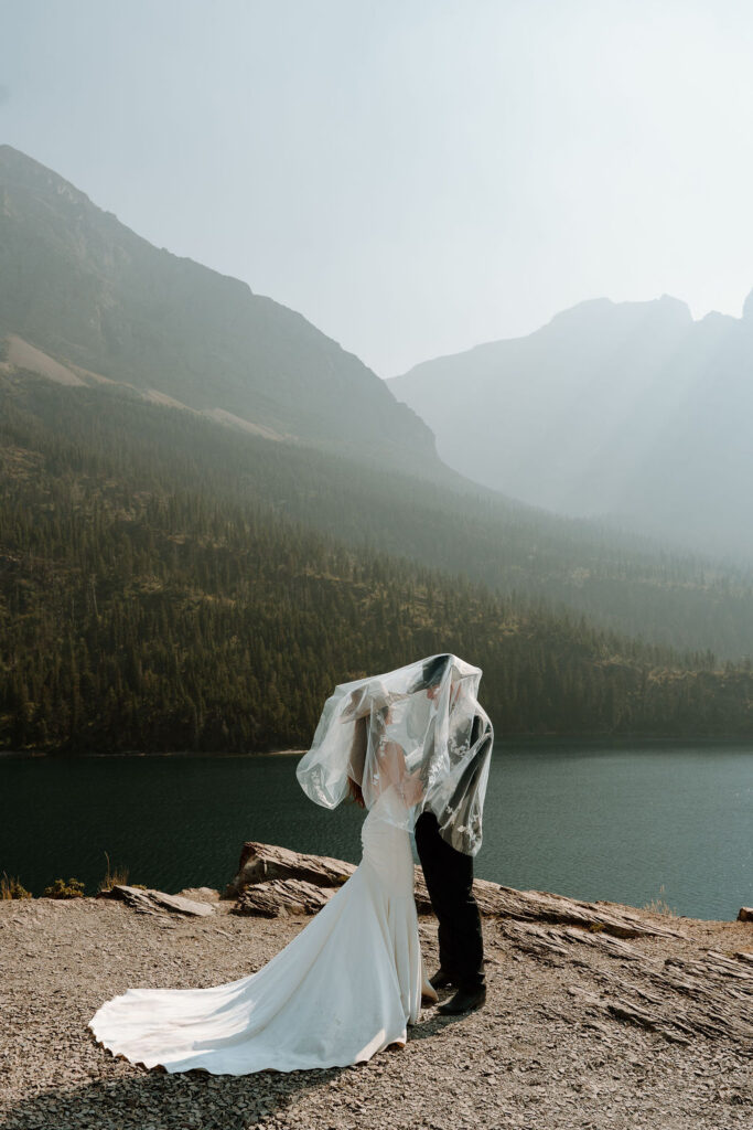 Adventurous bridal portraits at Sun Point